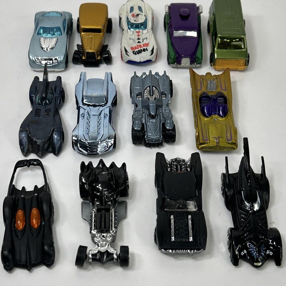 Hot Wheels Batman Batmobile Lot Joker Harley Quinn Joker Mr. Freeze Penguin